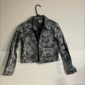 Dior Black & Gray Printed Denim Jacket with Animal Motif